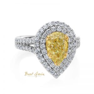 pear shaped yellow diamond