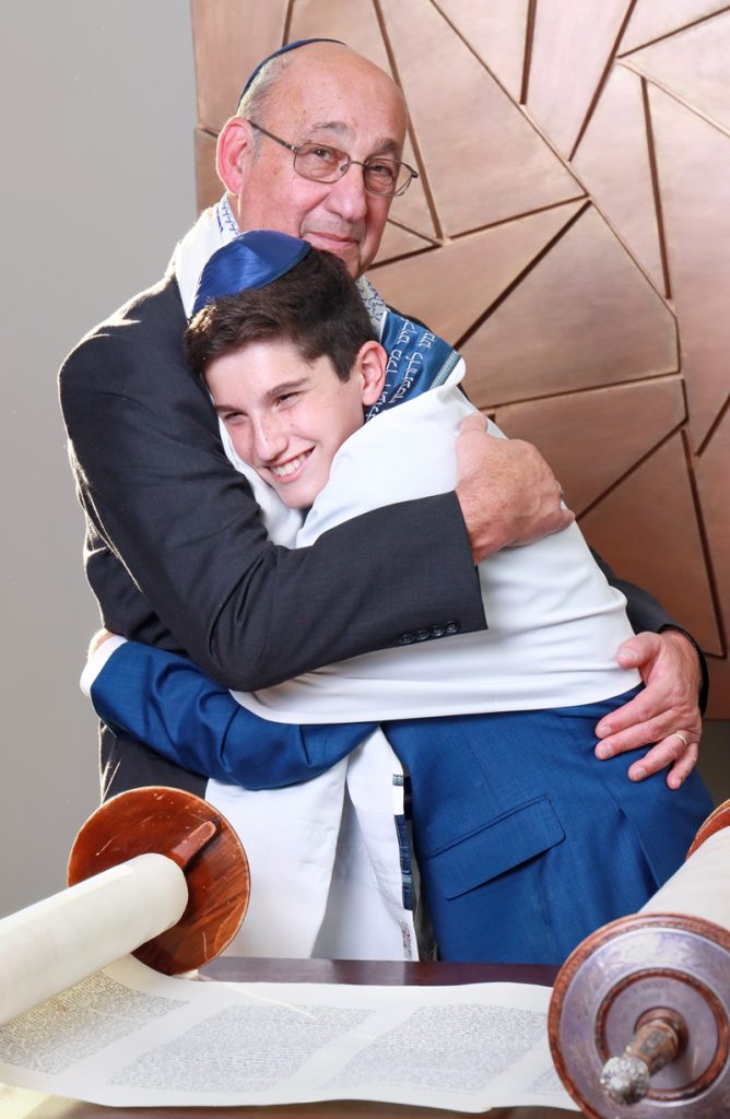 Grampa & Hunter on the Bimah, Ohr Shalom, Summit,NJ