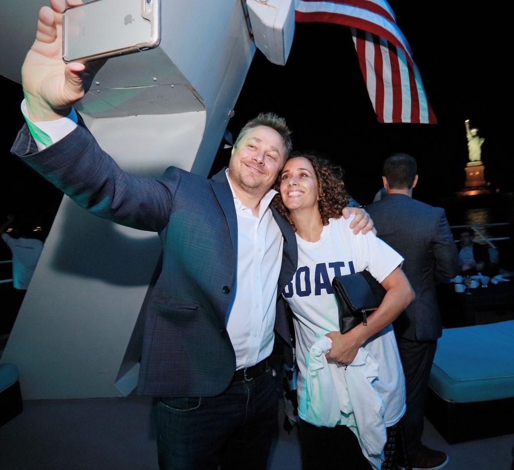 taking selfies at small event